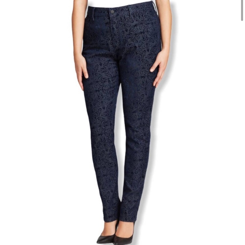 NYDJ NWOT Blue Samantha Slim Straight Jeans 10P